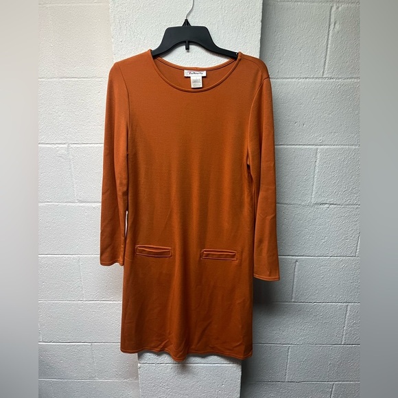 Talbots Orange/Mustard Long Sleeve  Dress. Size Small - Picture 1 of 3
